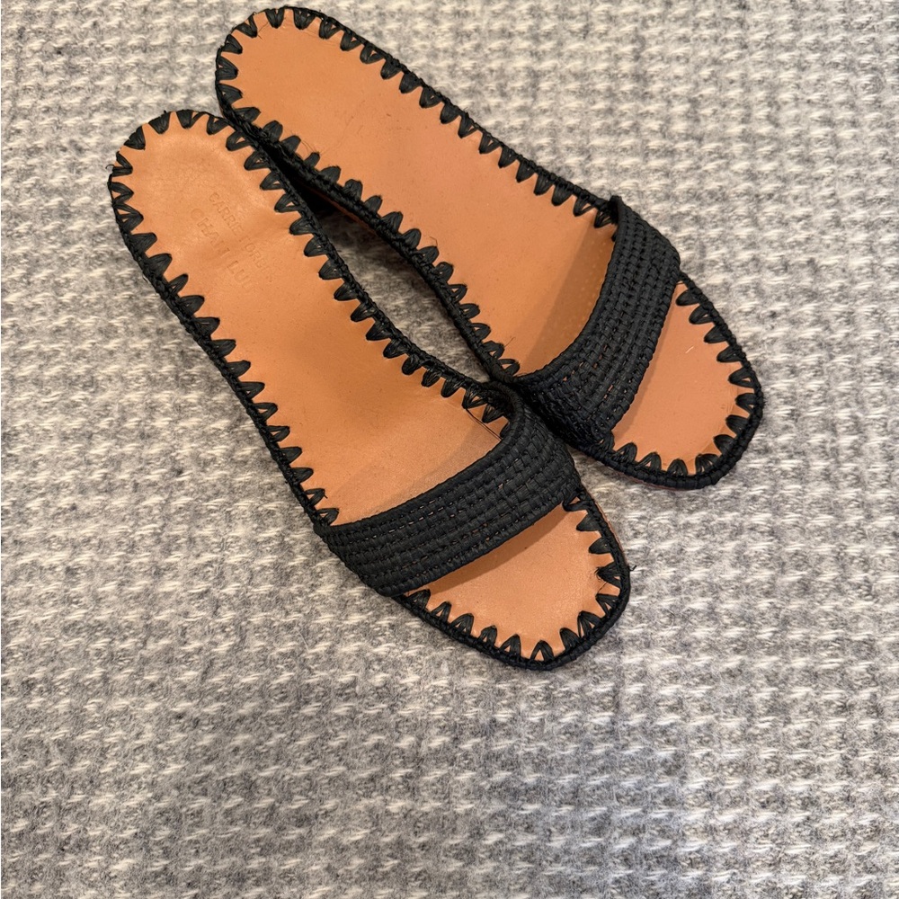 Carrie Forbes Raffia Slide Sandal - Picture 2 of 4